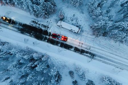 Der verschneite Unfallort.