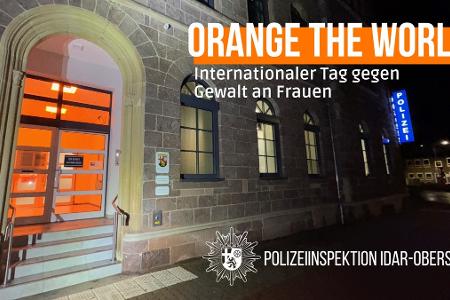 Beleuchtung der Pforte der Polizeiinspektion Idar-Oberstein