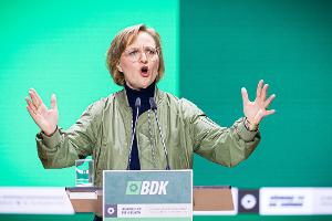 Grünen-Chefin Franziska Brantner wählte in Hannover ungewöhnlich deutliche Worte.