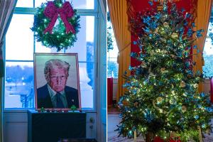 Lego-Trump und blaue Schmetterlinge: Die Weihnachtsdeko im Weißen Haus