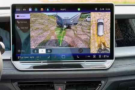 Zugwagen, VW Tayron 2.0 TDI 4Motion, Kamerabild, Display