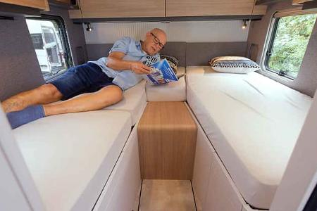 Betten, Hymer B-MC T 680, Wohnmobil, Camping, Premium, Urlaub