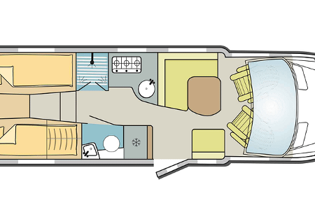 Grundriss, Hymer B-MC T 680, Wohnmobil, Camping, Premium, Urlaub
