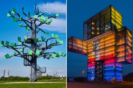 Eisenbaum und Indemann in einer Collage