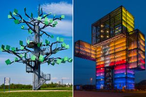 Eisenbaum und Indemann in einer Collage