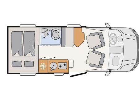 Dethleffs Globebus Performance 4x4 T16, Wohnmobil, Teilintegrierter, Grundriss
