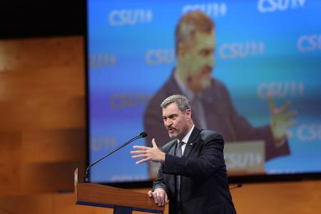 Markus Söder wählt auf dem CSU-Parteitag deutlich Worte.