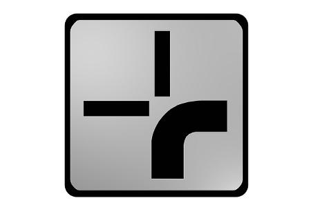 Abknickende Vorfahrt Schild