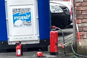 Containerbrand in Gewerbepark