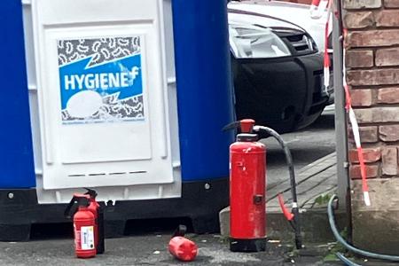 Containerbrand in Gewerbepark
