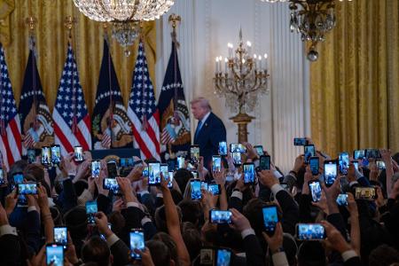 US-Präsident Donald Trump während eines Chanukka-Empfangs.