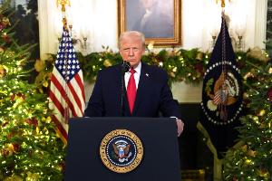 Trump richtete sich mit einer Rede an die Nation.