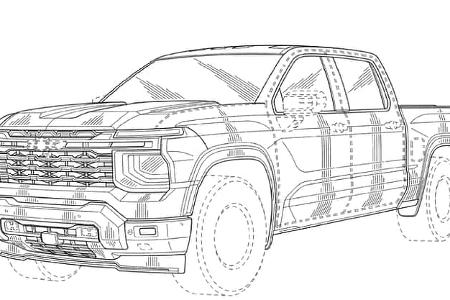 12/2025 Chevrolet Silverado MY 2027 Patentzeichnung