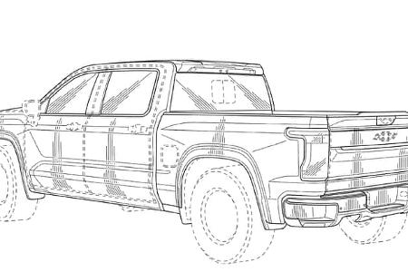 12/2025 Chevrolet Silverado MY 2027 Patentzeichnung