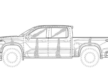 12/2025 Chevrolet Silverado MY 2027 Patentzeichnung