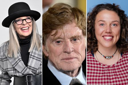 Collage aus Diane Keaton, Robert Redford und Laura Dahlmeier