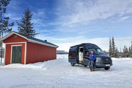 Kabe Abisko Van 690 LB, Mercedes, seitlich, Schnee