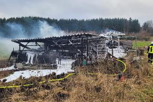 Scheunenbrand in Saalhausen.