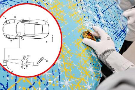 Porsche Taycan Turbo S Sonderwunsch Farb-Patent Chamäleon-Auto