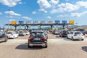 Italien Autobahn Maut-Station