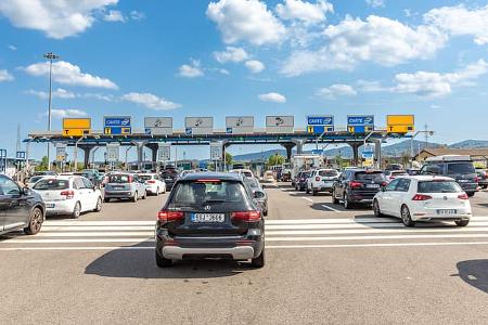 Italien Autobahn Maut-Station
