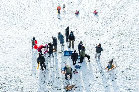 Der Schnee sorgte für Rodelvergnügen. 
