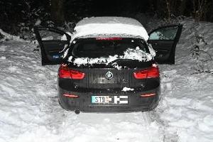 entwendeter und wieder aufgefundener brauner BMW