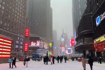 Deutlich weniger los - der Times Square.