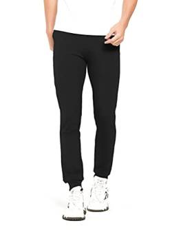 通用 Extra Lang Herren Jogginghose Slim Fit Sporthose Hose mit Reissverschluss Taschen (Black/36inseam(91.5cm), XL) von 通用
