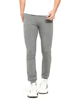 通用 Extra Lang Herren Jogginghose Slim Fit Sporthose Hose mit Reissverschluss Taschen (Light Gray/36inseam(91.5cm), M) von 通用