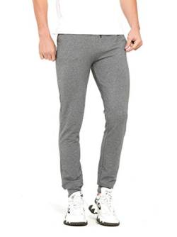 通用 Extra Lang Herren Jogginghose Slim Fit Sporthose Hose mit Reissverschluss Taschen (Light Gray/38inseam(96.5cm), L) von 通用