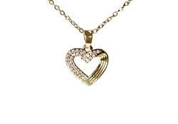 通用 Heart Necklace Gold for Damen Frauen Woman’s Cute Pendant 18k gold Stainless Stylicher Trend Fan necklace gold Jewellery Gift for her Necklace for Damen Frauen von 通用