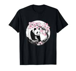 Japanische Kirschblüte Panda Frühling Tinte Malerei Landschaft Tier T-Shirt von パンダクリエイト