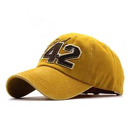 Sonnenhut Schirmmütze Baseball Cap Street Hip-Hop Stil Outdoor Bequem und Atmungsaktiv, gelb, Einheitsgröße von 通用