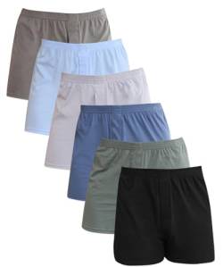 YANZHAO Boxershorts Herren 6er Pack Männer Unterhosen Unterwäsche Boxer Shorts Baumwolle(6 PACK-T1/L) von 通用