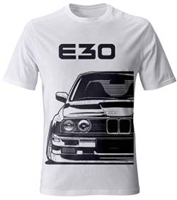 E30 M3 Motorsport T-Shirt - - Tuning Drift Old School (S, Weiß) von 1/4 Mile Clothing