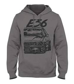 1/4 Mile Kult E36 M3 Herren Kapuzenpullover #2066 (2XL, Dunkelgrau) von 1/4 Mile Kult