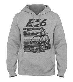 1/4 Mile Kult E36 M3 Herren Kapuzenpullover #2066 (2XL, Grau Meliert) von 1/4 Mile Kult