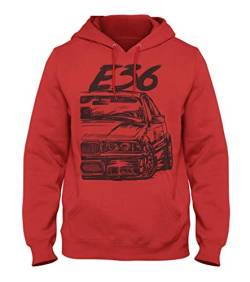 1/4 Mile Kult E36 M3 Herren Kapuzenpullover #2066 (2XL, Rot) von 1/4 Mile Kult