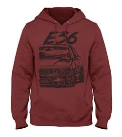 1/4 Mile Kult E36 M3 Herren Kapuzenpullover #2066 (3XL, Maroon) von 1/4 Mile Kult