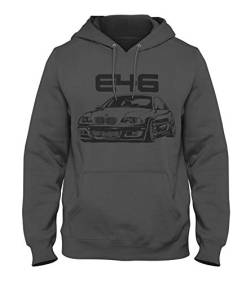 1/4 Mile Kult E46 Herren Grunge Kapuzenpullover #2073 (L, Dunkelgrau) von 1/4 Mile Kult