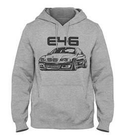 1/4 Mile Kult E46 Herren Grunge Kapuzenpullover #2073 (L, Grau Meliert) von 1/4 Mile Kult