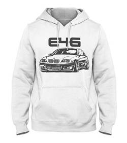 1/4 Mile Kult E46 Herren Grunge Kapuzenpullover #2073 (S, Weiß) von 1/4 Mile Kult