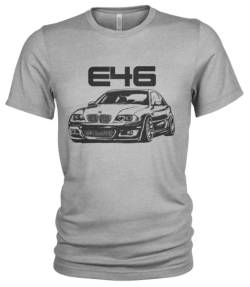 E46 Herren Grunge T-Shirt #2073 (L, Grau Meliert) von 1/4 Mile Kult