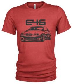 E46 Herren Grunge T-Shirt #2073 (L, Rot) von 1/4 Mile Kult