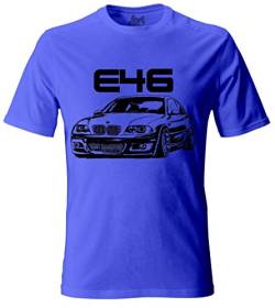 E46 Herren Grunge T-Shirt #2073 (M, Königsblau) von 1/4 Mile Kult
