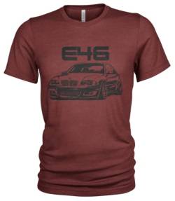 E46 Herren Grunge T-Shirt #2073 (M, Maroon) von 1/4 Mile Kult