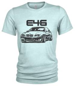 E46 Herren Grunge T-Shirt #2073 (XL, Lichtblau) von 1/4 Mile Kult