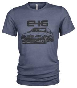 E46 Herren Grunge T-Shirt #2073 (XL, Marine Meliert) von 1/4 Mile Kult