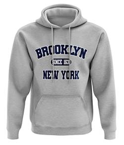 1/4 Mile Brooklyn, New York Varsity Uni-Kapuzenpullover/Hoodie #2015 (XL, Grau Meliert) von 1/4 Mile